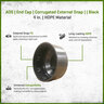 ADS HDPE Corrugated External Snap End Cap Black 4 in.
