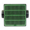 NDS Square Catch Basin Kit Green With Grate, 2 Outlets & Plug 12 in.