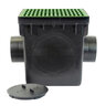 NDS Square Catch Basin Kit Green With Grate, 2 Outlets & Plug 12 in.