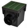 NDS Square Catch Basin Kit Green With Grate, 2 Outlets & Plug 12 in.