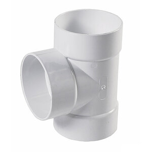 NDS PVC S&D Tee HUB x HUB x HUB White 4 in.
