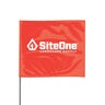 SiteOne Marking Flag Red Glo 4 in. x 5 in. w/ 21 in. Steel Staff (100/Bundle)
