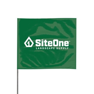 SiteOne Marking Flag Green 4 in. x 5 in. w/ 21 in. Steel Staff (100/Bundle)