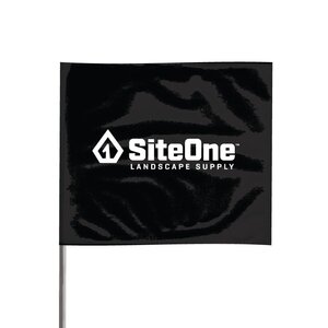 SiteOne Marking Flag Black 4 in. x 5 in. with 21 in. Steel Staff