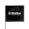 SiteOne Marking Flag Black 4 in. x 5 in. with 21 in. Steel Staff