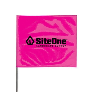 SiteOne Marking Flag Pink Glo 4 in. x 5 in. w/ 21 in. Steel Staff (100/Bundle)