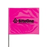 SiteOne Marking Flag Pink Glo 4 in. x 5 in. w/ 21 in. Steel Staff (100/Bundle)