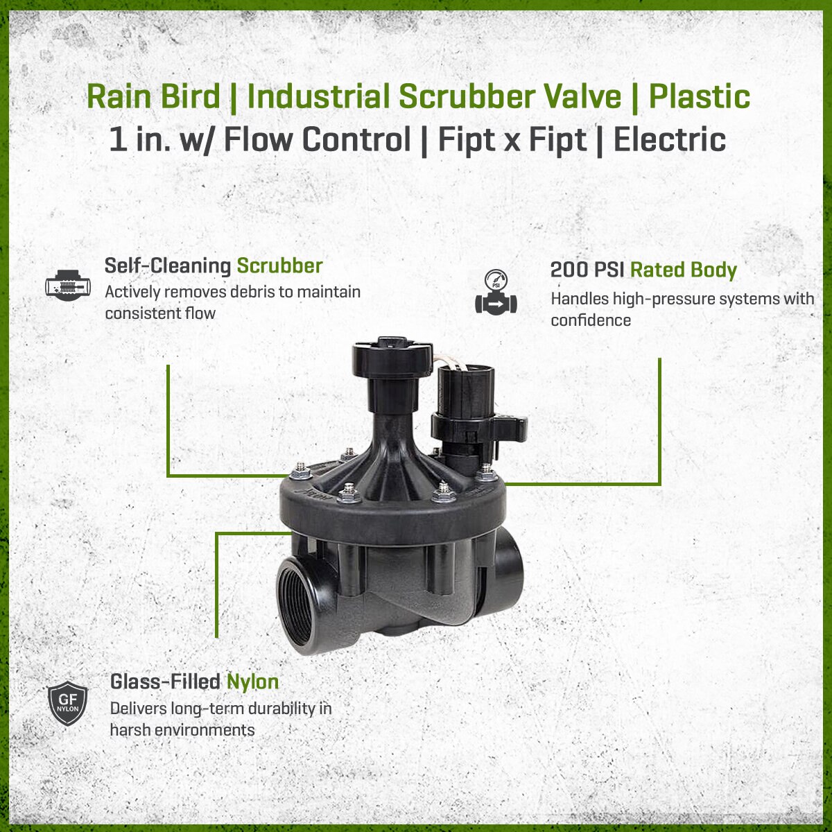 Rain Bird Scrubber Valve PESB Series with Solenoid Design