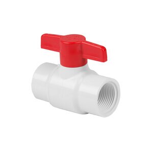 Spears Cold Water White PVC Ball Valve 2 in. FIPT w/ Red Handle & EPDM O-Rings