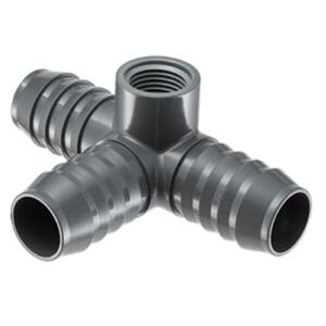 Poly Insert Side Outlet Combination Reducing Tee 1 in. x 1 in. x 1 in. x 1/2 in. Insert x Insert x Insert x FIPT