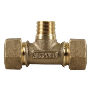 Lead Free Brass Water Service Reducer Tee 3/4 in. x 1 in. CTS Compression x MIPT