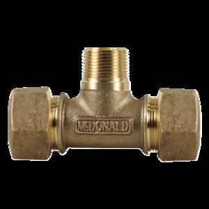 Lead Free Brass Water Service Reducer Tee 3/4 in. x 1 in. CTS Compression x MIPT