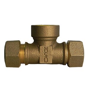 Lead Free Brass Water Service Reducer Tee 3/4 in. x 1 in. CTS Compression x FIPT