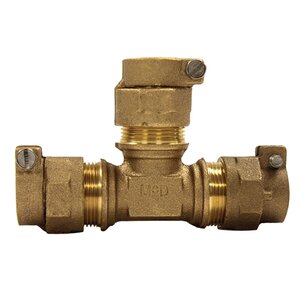 Lead Free Brass Water Service Tee 1 in. CTS Compression