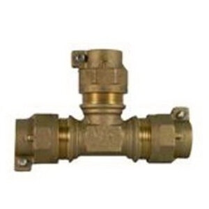 Lead Free Brass Water Service Reducer Tee 3/4 in. x 1 in. CTS Compression