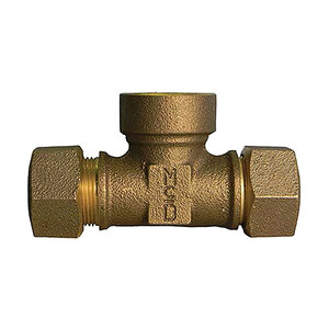 Lead Free Brass Water Service Tee 1 in. CTS Compression x FIPT