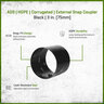 ADS HDPE Corrugated External Snap Coupler Black 3 in.