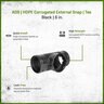 ADS HDPE Corrugated External Snap Tee Black 6 in.