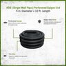 ADS 4 in. x 10 ft. Single Wall Pipe Perforated Spigot End