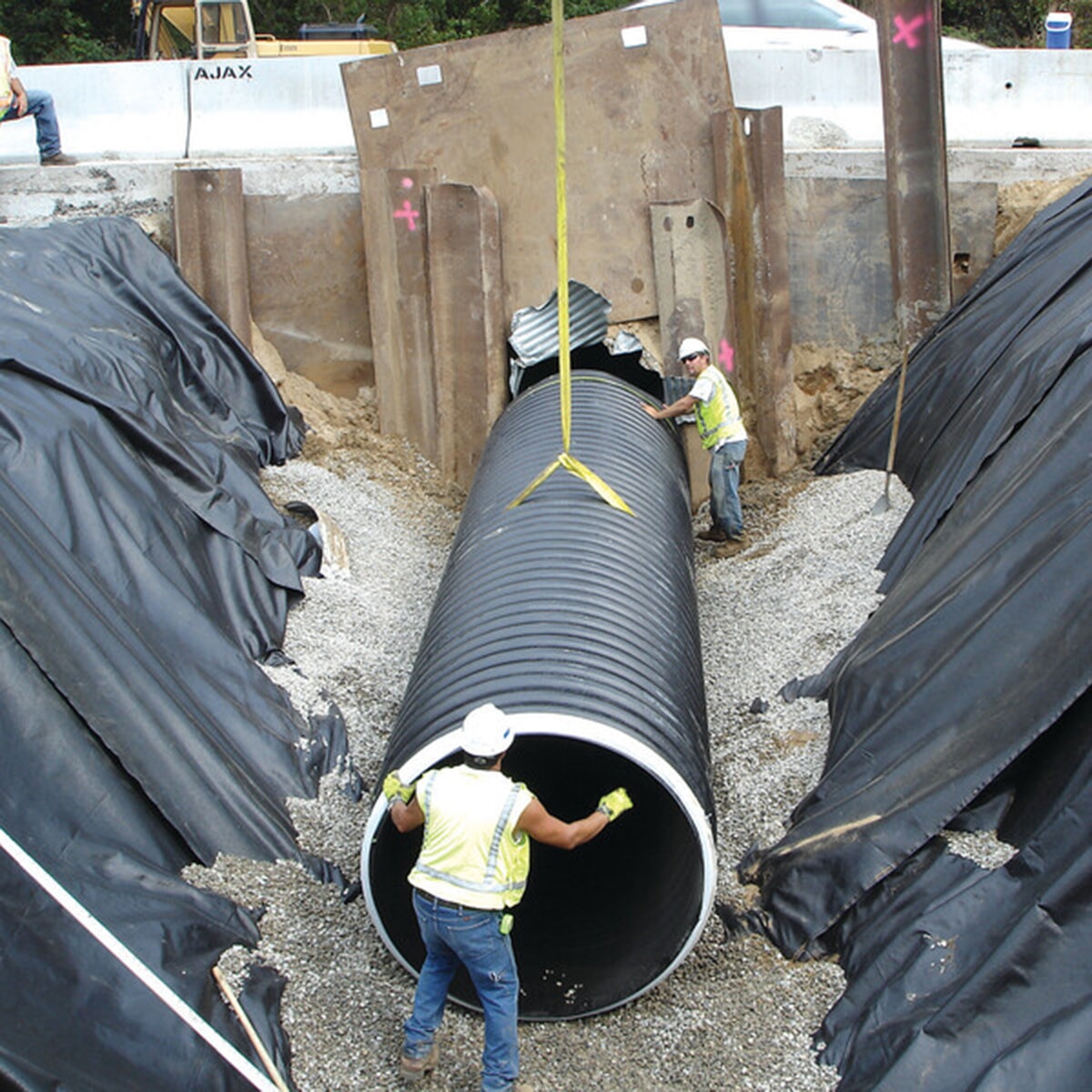 ADS 8 in. x 20 ft. Dual Wall Pipe Solid Bell End Highway Water Tight ...