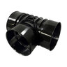 ADS HDPE Corrugated External Snap Tee Black 3 in.