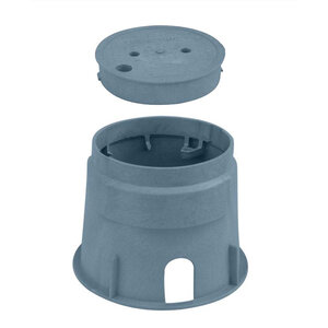 Valve Box 10 in. Round Gray w/ Electric Marking