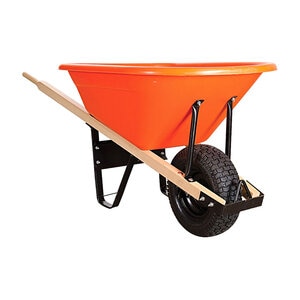 AML Wheelbarrow Poly Tray Wood Handle 6 cu. ft.