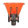 AML Poly Tray Wheelbarrow, Orange 6 cu ft Tray w Wood Handles Flat Free Tire AMLng