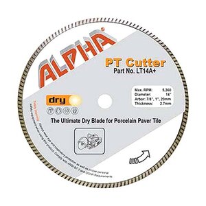 Alpha PT Cutter Wet/Dry Porcelain Paver Turbo Blade, 14 in.