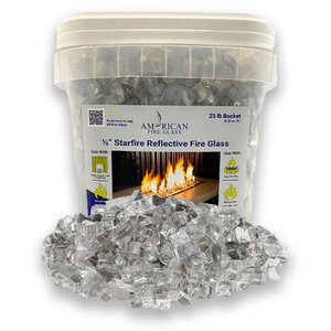 American Fire Glass Starfire Reflective 1/2 in. 25 lb. Bucket