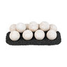 18 in. Fire Pit Natural Lite Stone Ball Set Cottage White 4 in. Balls