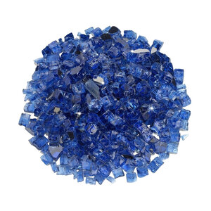 1/2 in. Fire Glass Cobalt Reflective 10 lb. Jar