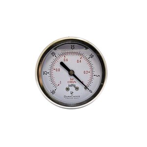 Liquid Filled Vacuum Gauge Stainless Steel 0-30 lb. 2-1/2 in.