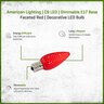 American Lighting LED C9 LED Dimmable E17 Base Faceted Red