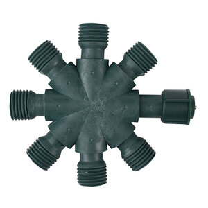 American Lighting 8 Way Commercial Coax LED Light String Connectionector/Splitter 1 In 7 Out Green