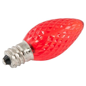 American Lighting LED C7 Dimmable E12 Base Faceted Red