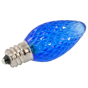 American Lighting LED C7 Dimmable E12 Base Faceted Blue