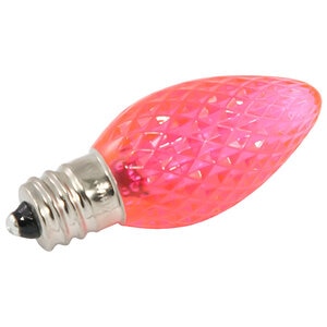 American Lighting LED C7 Dimmable E12 Base Faceted Pink