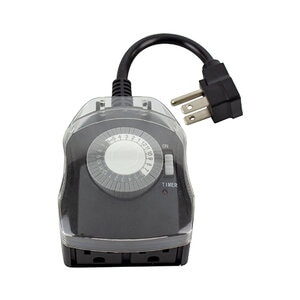 American Lighting Outdoor 2 Outlet Programmable Timer Slide Pin Control
