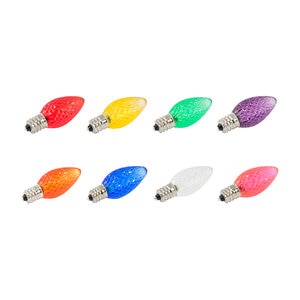 American Lighting Led C7 Dimmable E12 Base Faceted Assorted - Blue/Green or Red/Yellow