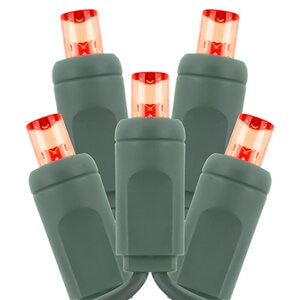 American Lighting Coaxial 5mm Light String 50 LED 6 in. Spacing Red 20AWG GR Coaxial End-End Connection