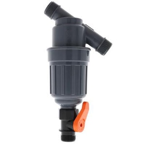 Amiad Tagline Filter In-Line/WYE 1-1/2 in. MIPT Plastic Black 75 Mesh with Stainless Steel Screen and Flush Valve