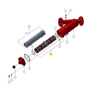 3 Steel 120 Mesh Red 130 Micron SS Element Only
