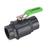 2-1/2 in. Plastic ball valve with stainless steel lever handle, slip end, Gray sch.80