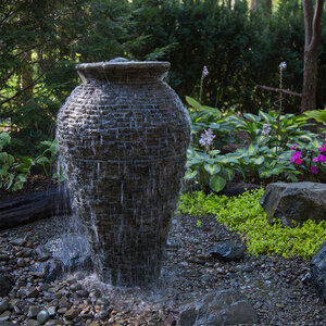 Aquascape Medium Stacked Slate Urn Fountain 45 in.