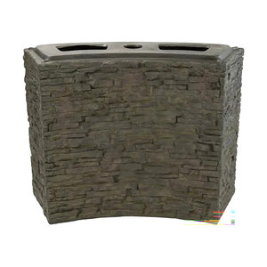 Large Curved Stacked Slate Wall Base