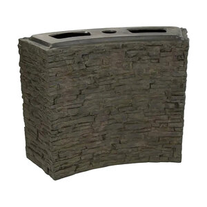 Large Curved Stacked Slate Wall Base
