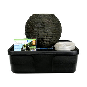 EXTRA SMALL STACKED SLATE SPHERE 18 in. FOUNTAIN KIT