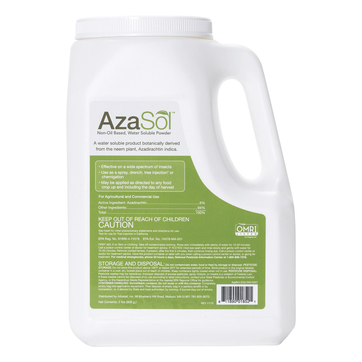 Arborjet Azasol Water Soluble Insecticide 2 lb | SiteOne US
