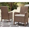 Farmhouse Wicker Outdoor Armchair w/ Nuvella Cushion